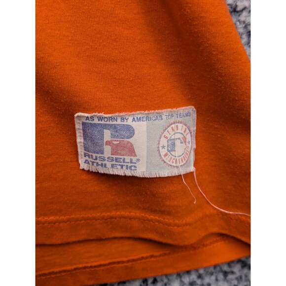 VTG Russell Athletic Baltimore Orioles Shirt Mens XXL Logo USA Distressed Orange - Picture 10 of 16